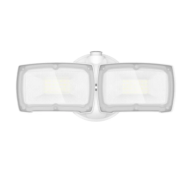 Lepower Tec 3000LM Dusk to Dawn LED Flood Light Outdoor 28W in white, mounted on exterior wall