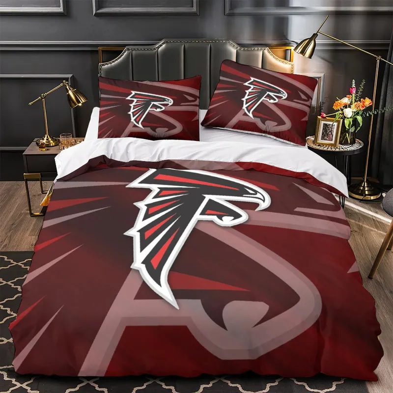 EBuycos Atlanta Falcons Bedding Set showing duvet cover and pillowcases with team design