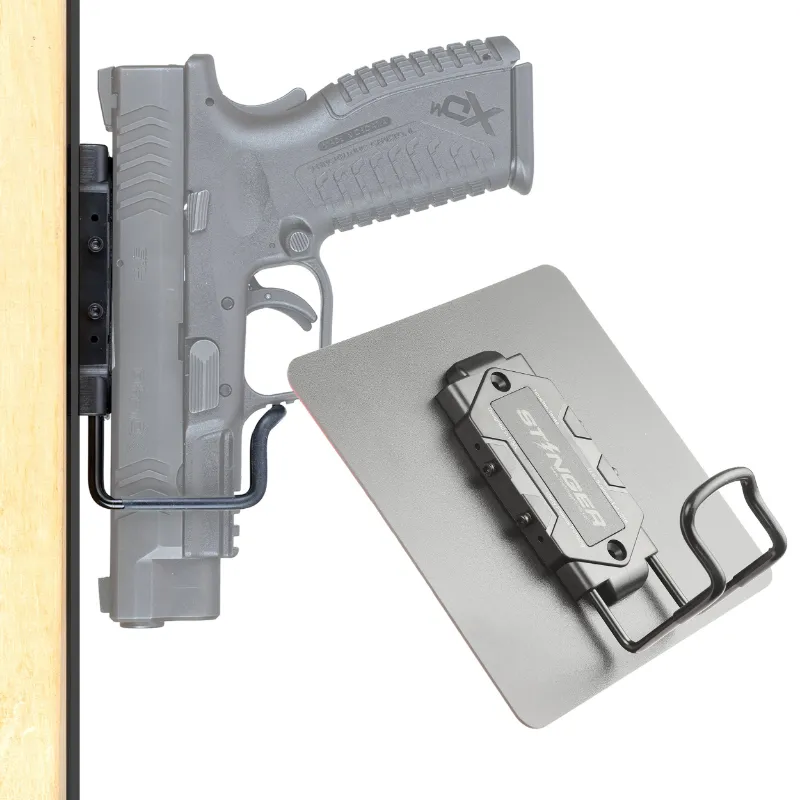 The Stinger Tools Stinger Magnetic Frame Support Gun Mount with XL Sticky Pad in black, showing magnetic mounting pad