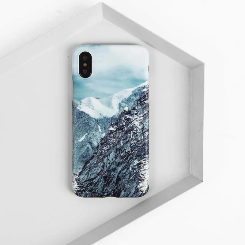 Techypop Snow Mountain Silicone Shockproof Protective Designer iPhone Case on phone