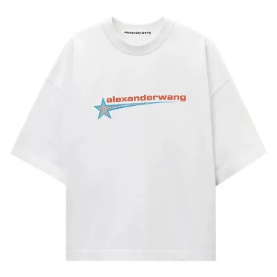 AfewVibe Alexander Wang Boxy Graphic Tee White with logo print