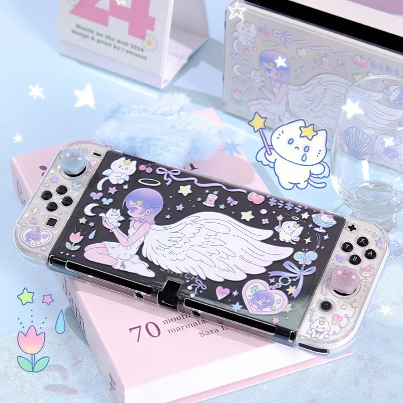 Juwas Angel Nintendo Switch Protective Case showing the secure silicone closure.