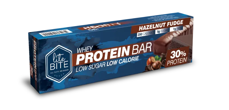 LiteBite Egypt Hazelnut Protein Bar package showing high protein snack bar