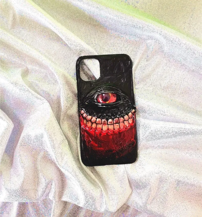 Techypop Dirty Teeth Handmade Designer iPhone Case, light-colored case with teeth design