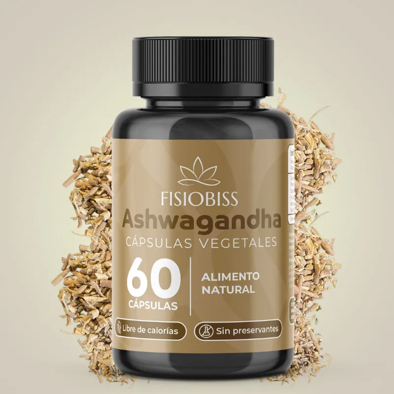 Fisiobiss Ashwagandha 540mg capsule bottle for stress, sleep and focus