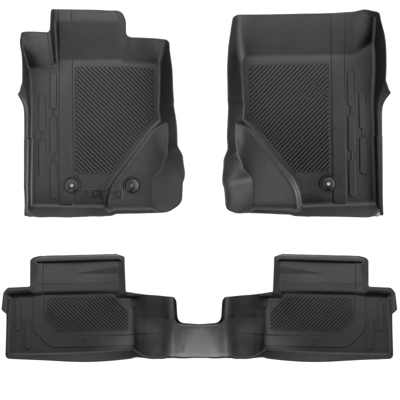 Sunpie Bronco All Weather TPE Front & Rear Floor Mats for 2021-2026 Ford Bronco 2-Door, black textured rubber mats