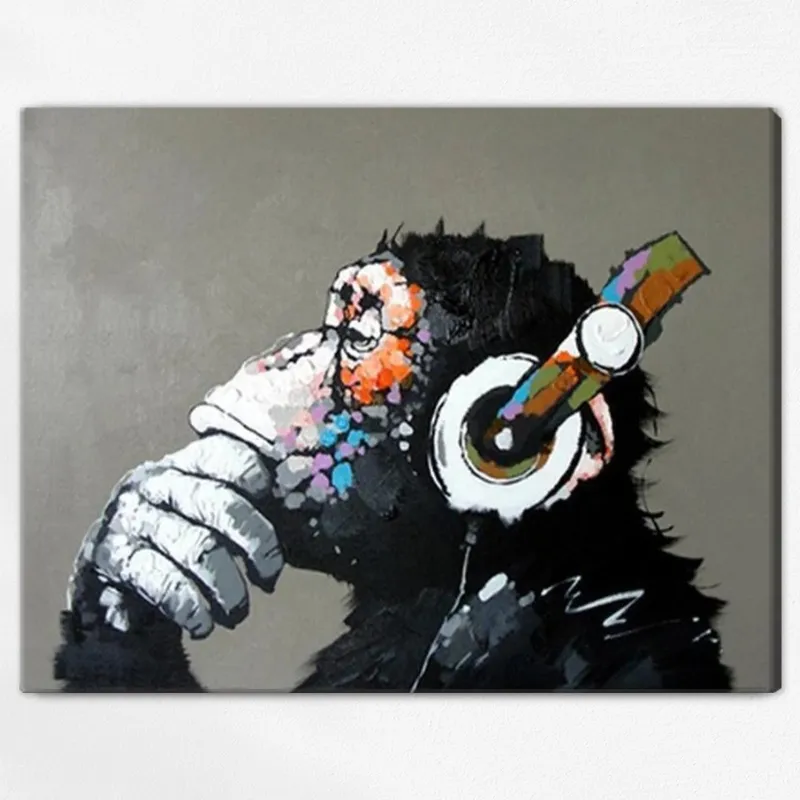 Maikoo Art Abstract Monkey Paint by Numbers kit showing colorful primate artwork