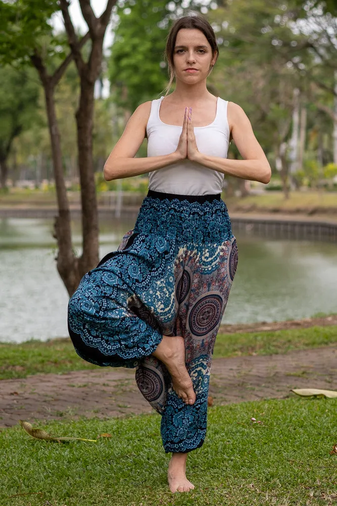Hippie Pants Blue Blossom Pants harem style floral print