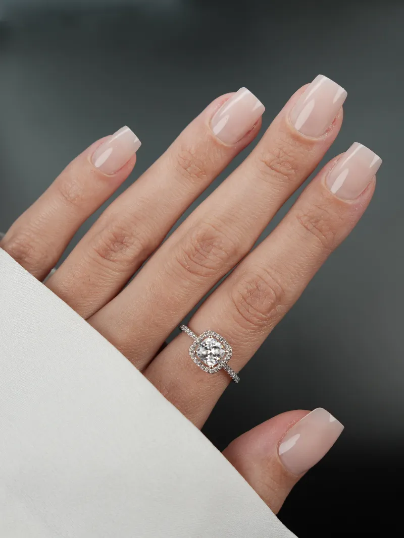 Roxy Nails Paris Neutral chic press-on nails in extra-short square shape with translucent nude finish