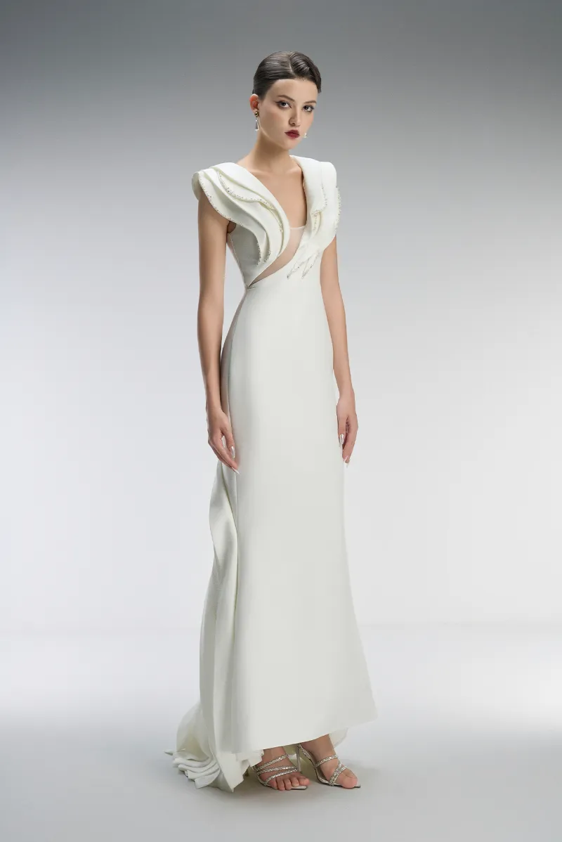 Kalisa Celeste Couture Bridal Crystal Gown With Tiered Accents