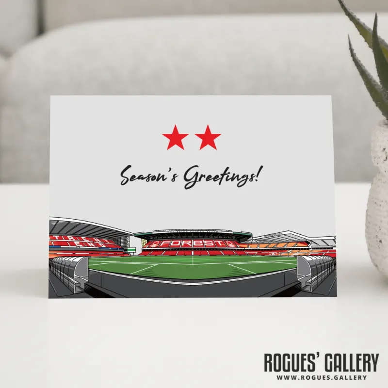 Rogues Gallery 2 Stars above The City Ground Brian Clough Stand Version greeting card