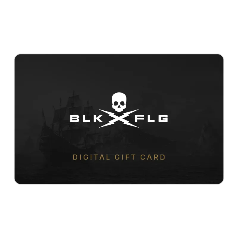 BLK FLG Digital Gift Card graphic displayed on a laptop and phone screen