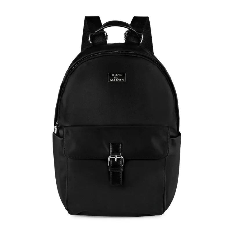 Bond & Mason The Florence Backpack showing nylon and vegan leather backpack
