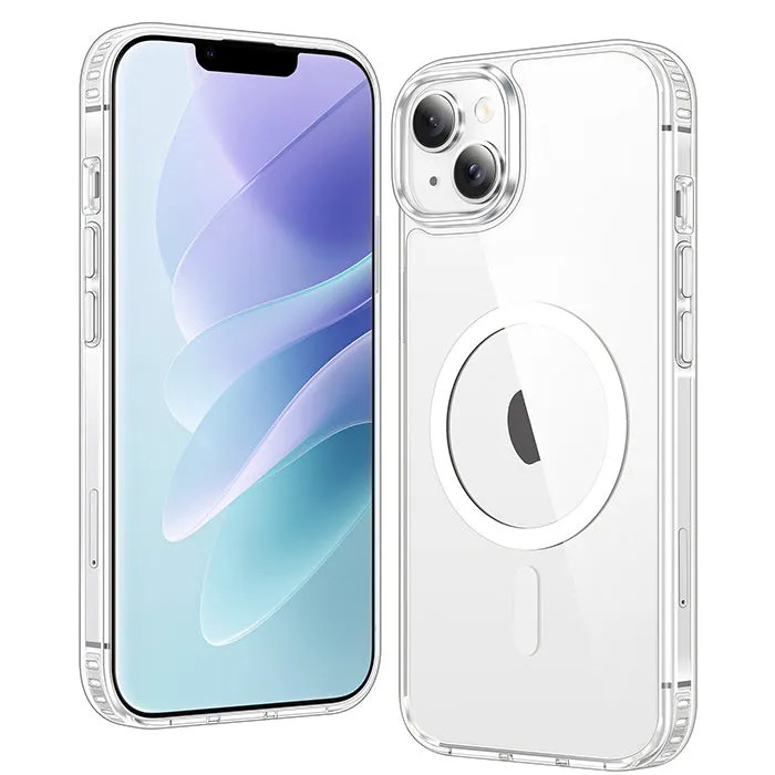 FNTCASE OFFICIAL clear magnetic phone case for iPhone 12 Mini and 13 Mini with raised edges