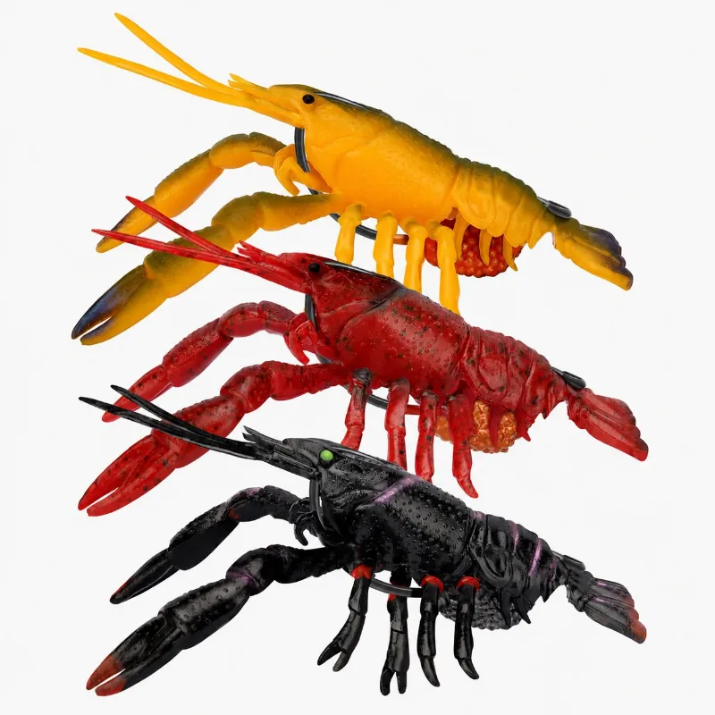 Truscend Fishing Duramax Dark Color Pre-Rigged Soft Swimbaits with realistic crawfish design