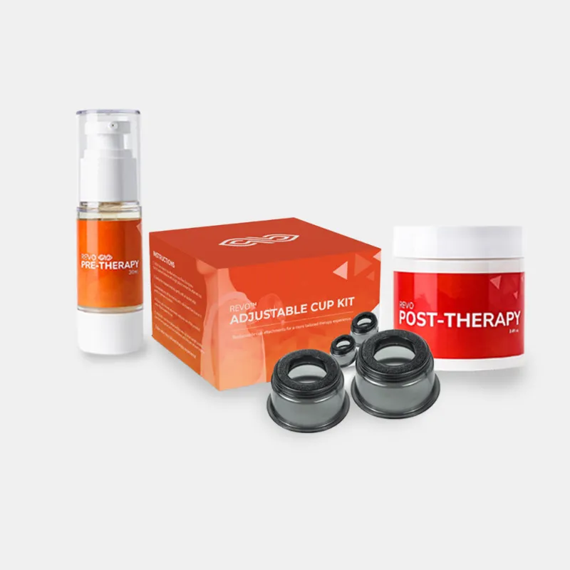 Revomadic Therapy Accessory Bundle showing cream and body oil bottles