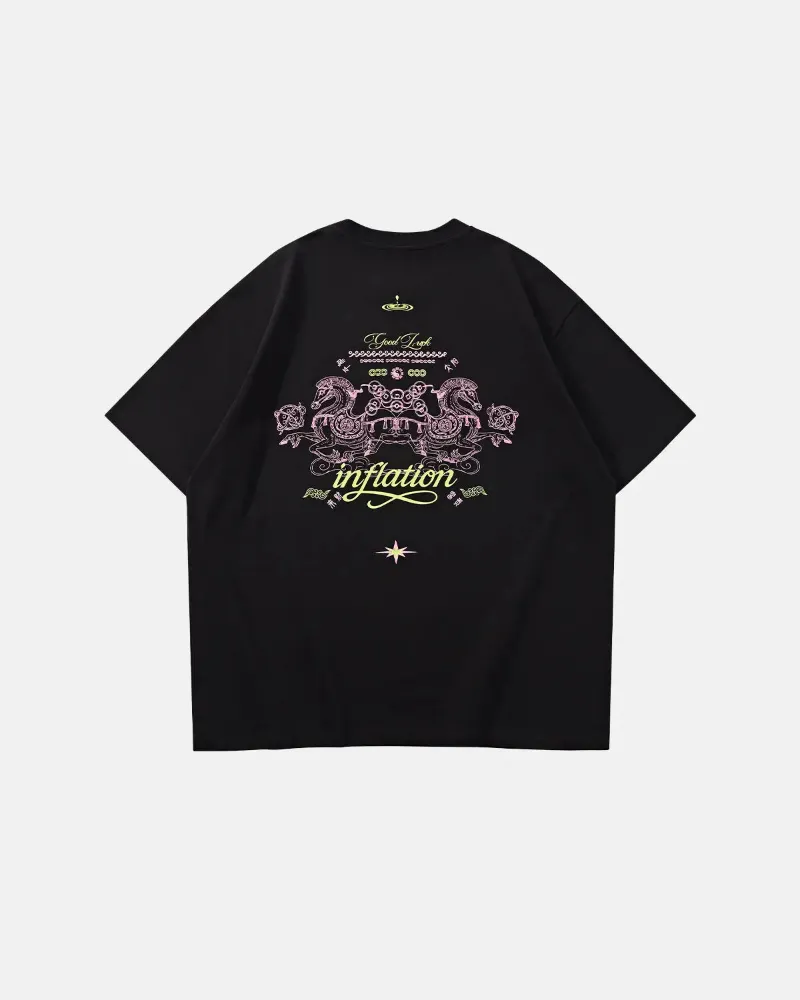 INFLATION Money on the Way cotton t-shirt with funny graphic print in oversized streetwear fit