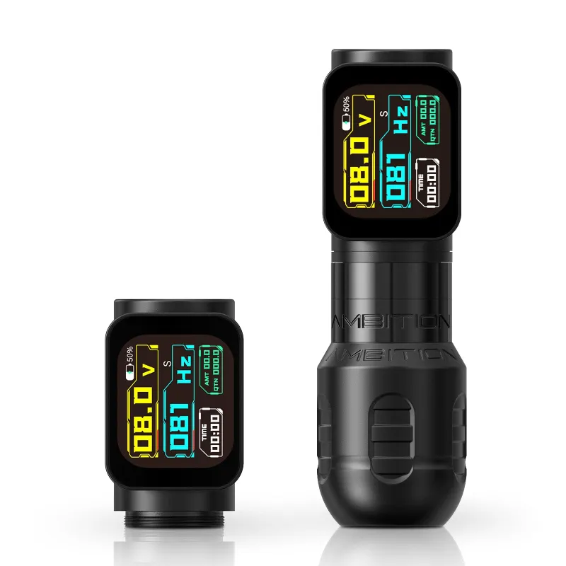 Ambition Tattoo Zetton Pro Wireless Tattoo Pen Machine with brushless motor and large display screen