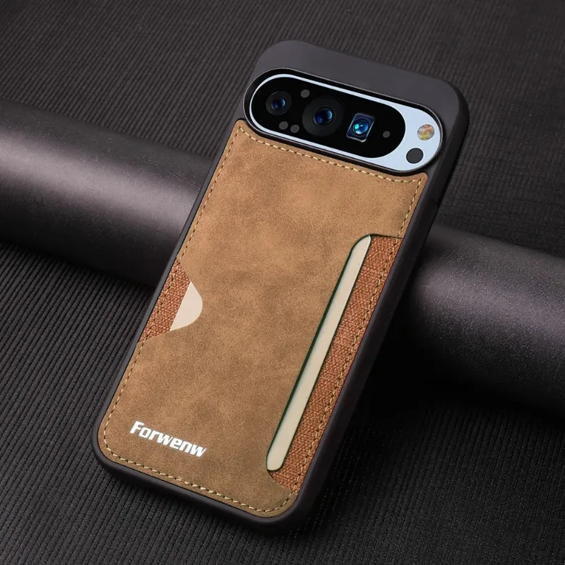 The Pixel Case Card Slot Leather Case in soft leather finish with card holder pocket