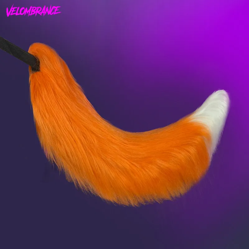 Velombrance Cosplay Fox Tail VA05, a plush orange fox tail shown on its own.