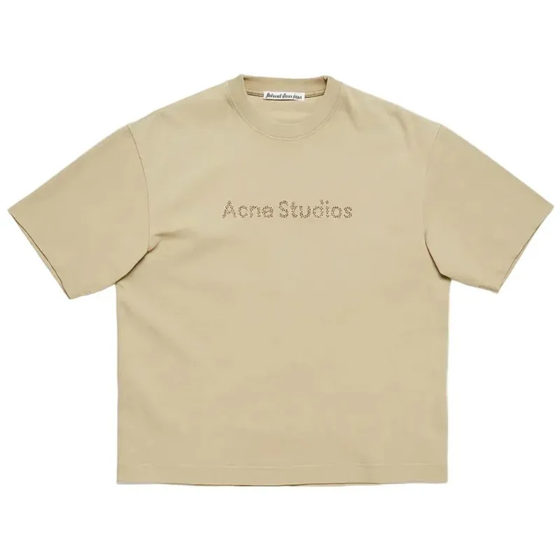 AfewVibe Acne Studios Logo t-shirt Relaxed fit, off-white with visible chest pocket logo