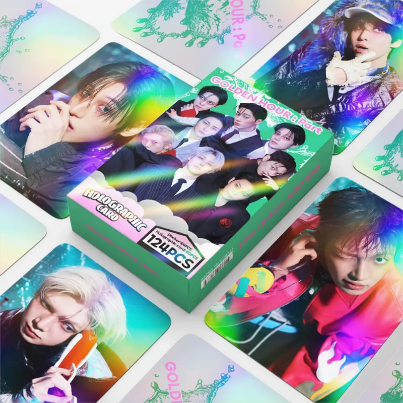 TTAesthetic 124PCS ATE GOLDEN HOUR Part.5 Holographic Photocard Sticker set with golden hour design