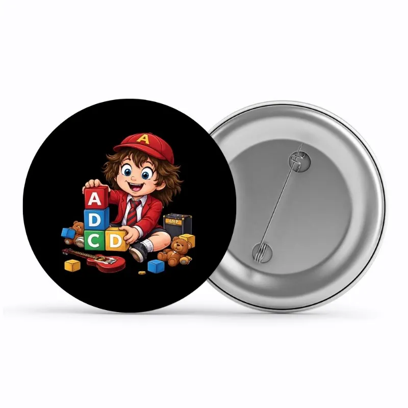 The Banyan Tee US Badge - Back In Blocks pin button with glossy finish and pin-back