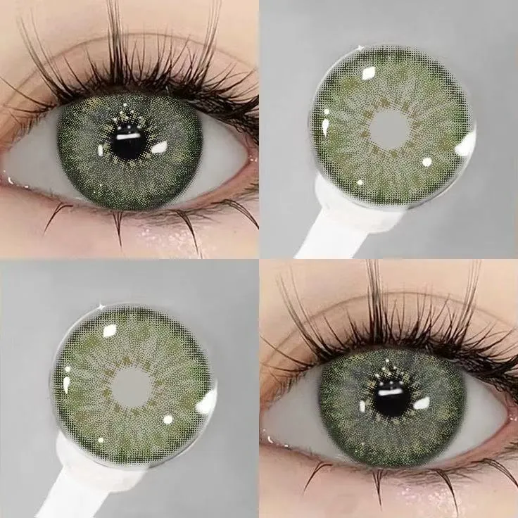 EYESFAV Emerald Green colored contact lenses showing vibrant emerald iris design