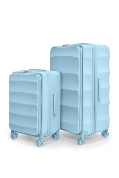 4MYTU Tank Lite Max Suitcases in Baby Blue two-piece luggage set with carry-on and check-in trunk