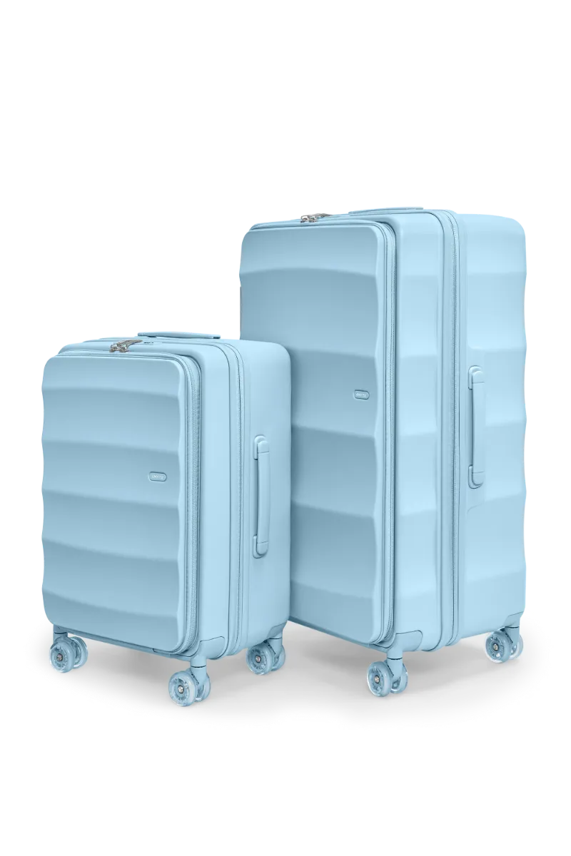 4MYTU Tank Lite Max Suitcases in Baby Blue two-piece luggage set with carry-on and check-in trunk
