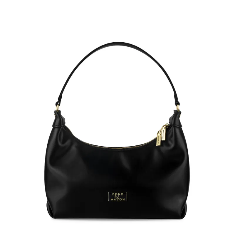 Bond & Mason The Jacinta Handbag in black with gold-tone hardware