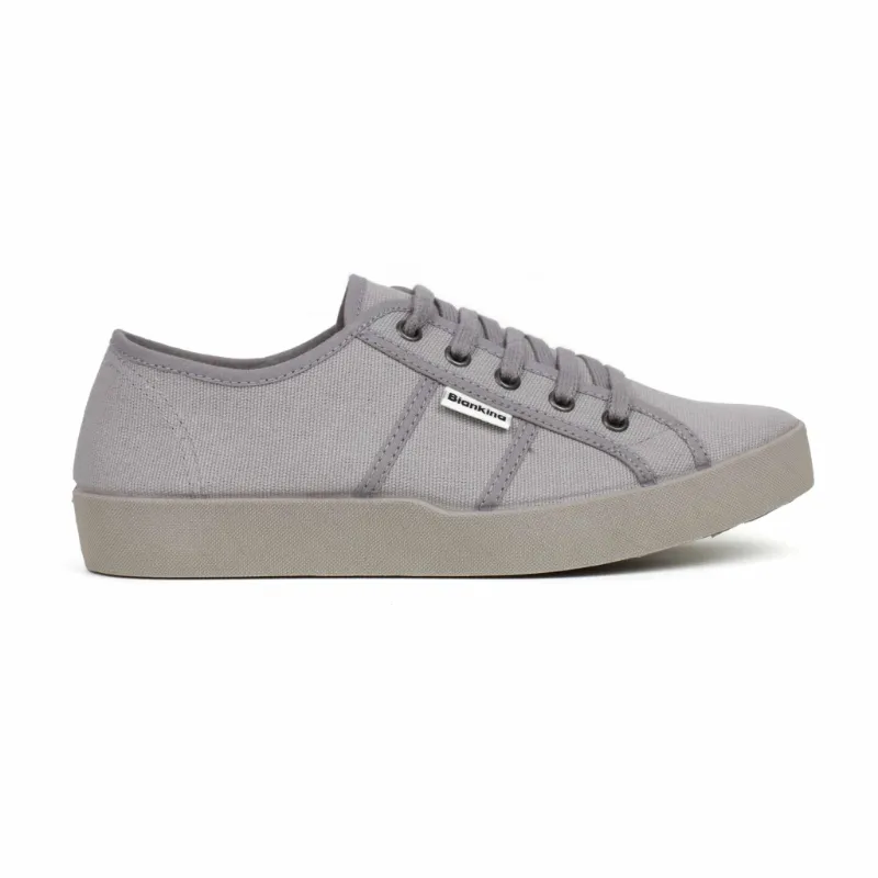 BIANKINA St. Tropez Organic Cotton Canvas Sneakers in ash grey, showing breathable canvas upper