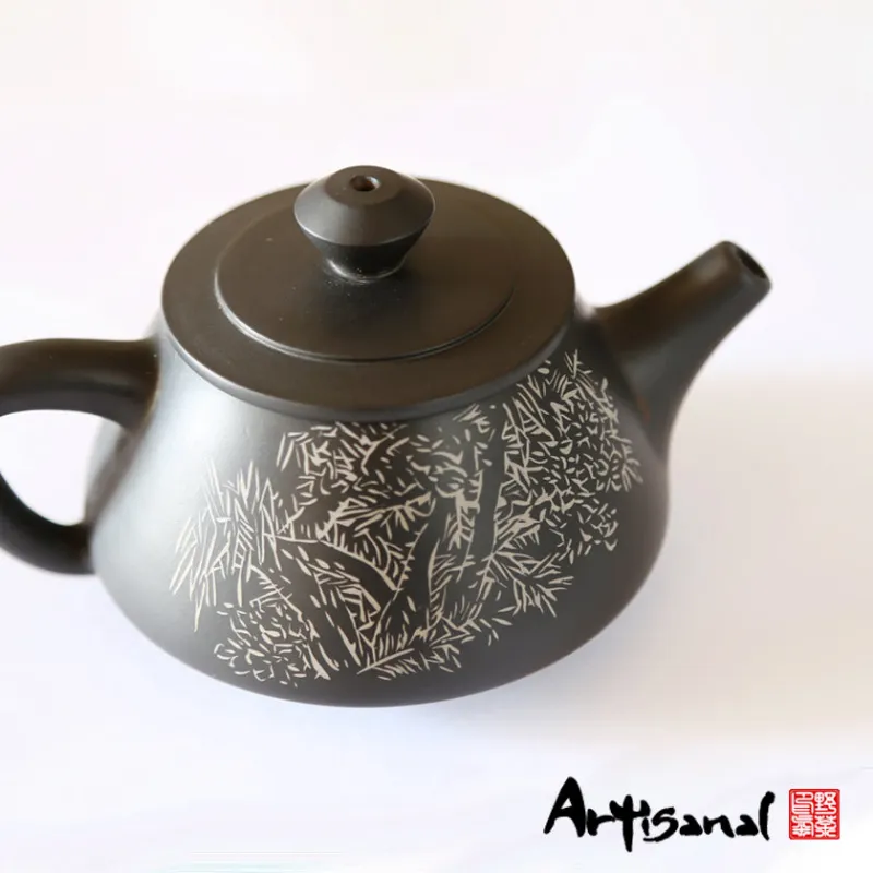 Wild Tea Qi Xishuangbanna Forest Series 4 handcrafted purple clay teapot by Zhang Jian Sheng