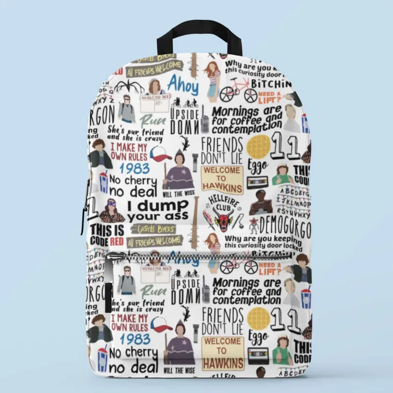 The Banyan Tee US All-Over Print Backpack - Stranger Doodle with vibrant all-over print design