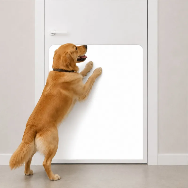Deck the Door Decor Large Breed Dog Scratch Door Protection Plate for heavy duty door protection