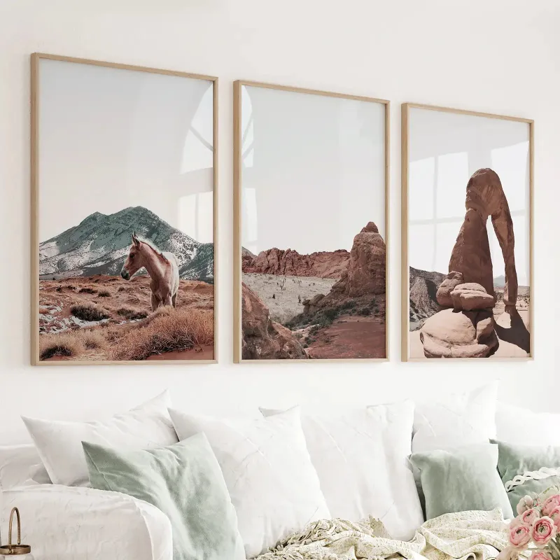 Wall Art Set Arches National Park Wall Art Set showing horse in desert landscape