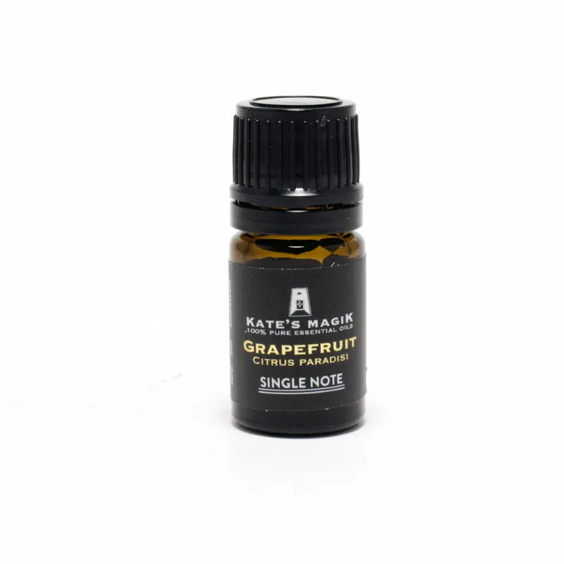 Kates Magik Grapefruit Essential Oil bottle with cold pressed citrus peel oil