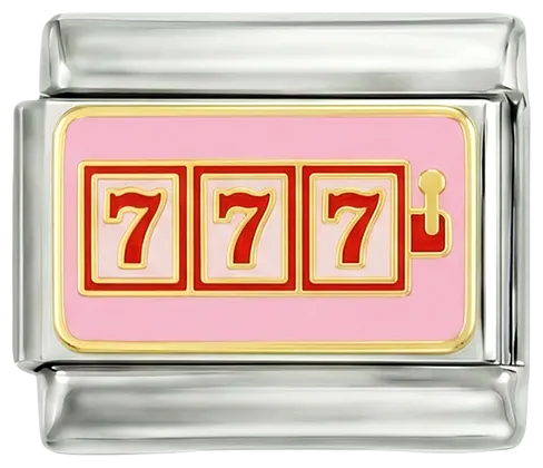 Charms Official 777 Casino on Pink Plate on Silver charm