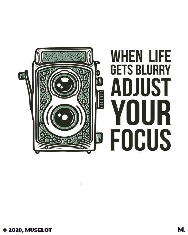 Muselot Adjust your focus printed hoodie on model