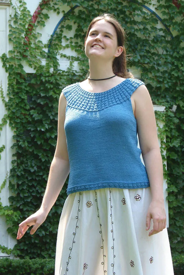 Kristen TenDyke Broken Rib Tank in slate blue with textured rib pattern