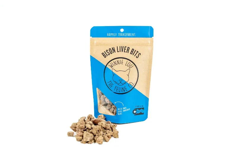 Found My Animal bison liver bits cat treats, single-ingredient freeze-dried bison liver