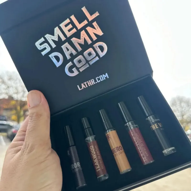 LATHR BYOB Fragrance Sample Pack with five 5ml spray vials in gift box