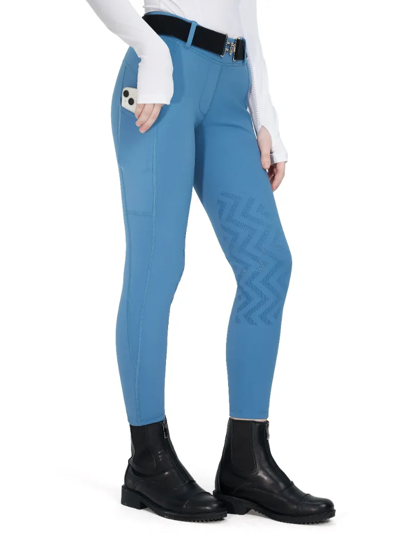 FiTST4 Girls Knee Patch Breeches Fleece Lined with wind-resistant exterior and silicone patches