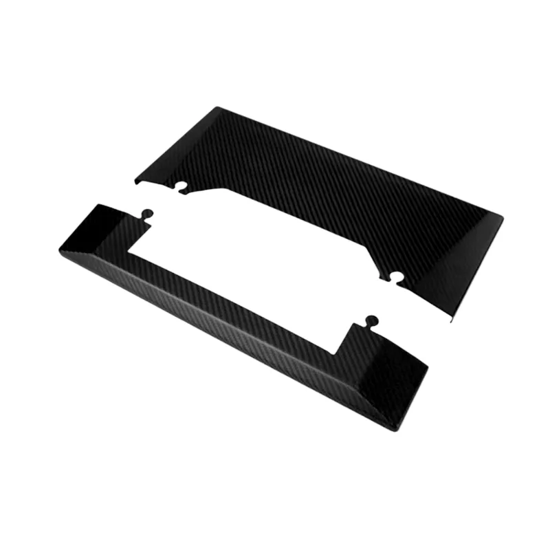 Tesstudio Carbon Fiber Dashboard Panel Decor Protective Cover Trim showing 3K carbon weave overlay on Tesla Cybertruck dashboard accent area