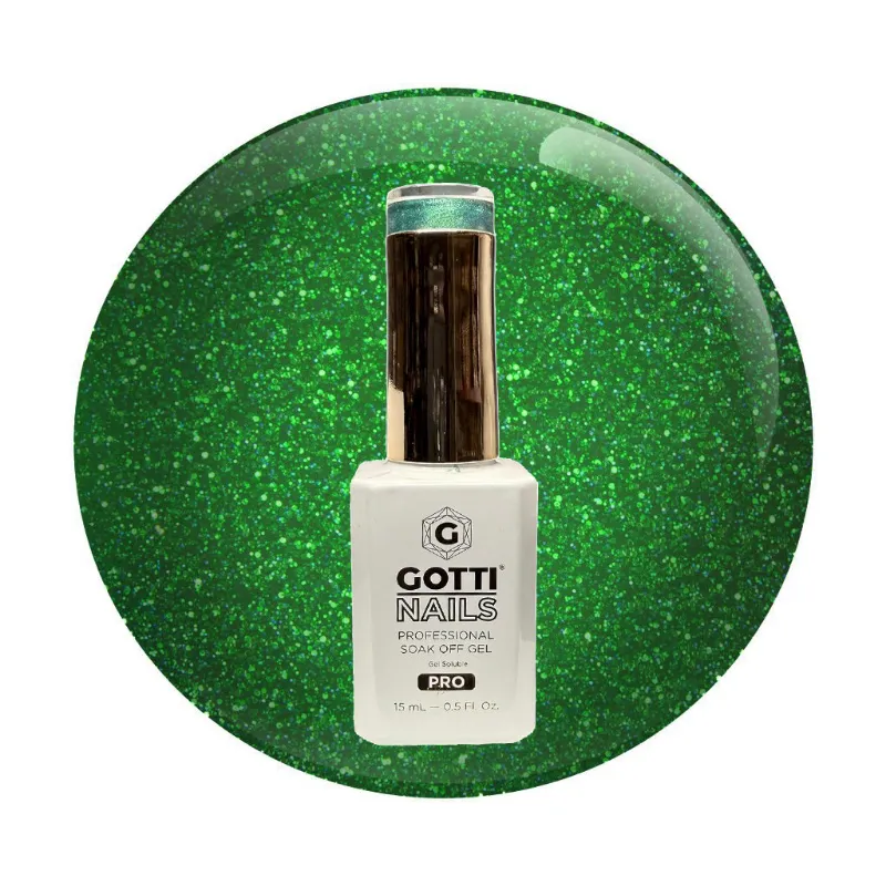 Gotti Nails #4 Cat Eye Green Cateye magnetic gel polish in emerald green with light beam effect