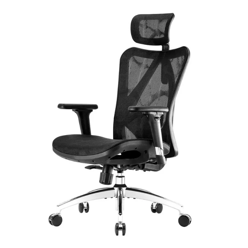 Sihoo M57 Ergonomic Office Chair with Breathable Mesh Cushion in black mesh with adjustable features