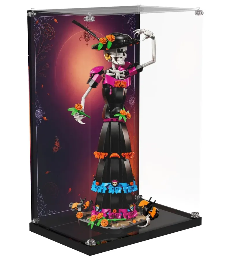 ICUANUTY Display case for LEGO Ideas La Catrina 21372, acrylic case with black base