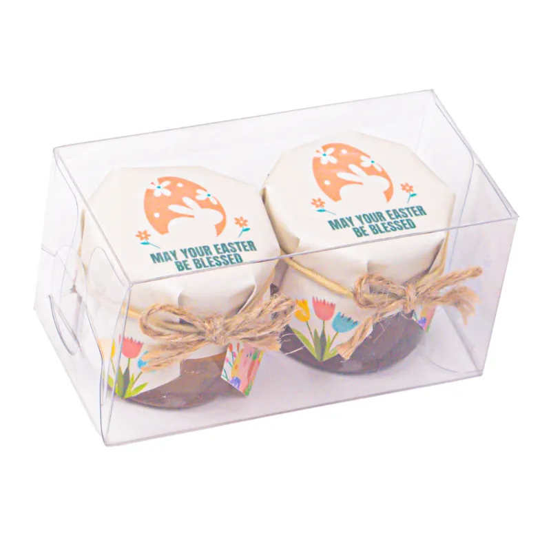 HoneySpree Blessed Easter Twin Clear Box two honey jars in double clear box