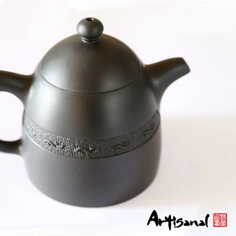 Wild Tea Qi True Man Jian Shui Pottery Teapot in purple clay by Zhang Jian Sheng