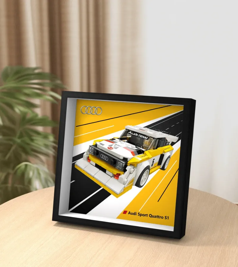 ICUANUTY Display Car Frame for Lego Speed Champions 1985 Audi Sport Quattro S1 76897 wall frame